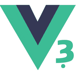 Vue 3 logo with a question mark